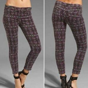 Free People Purple Patterned Skinny Pants